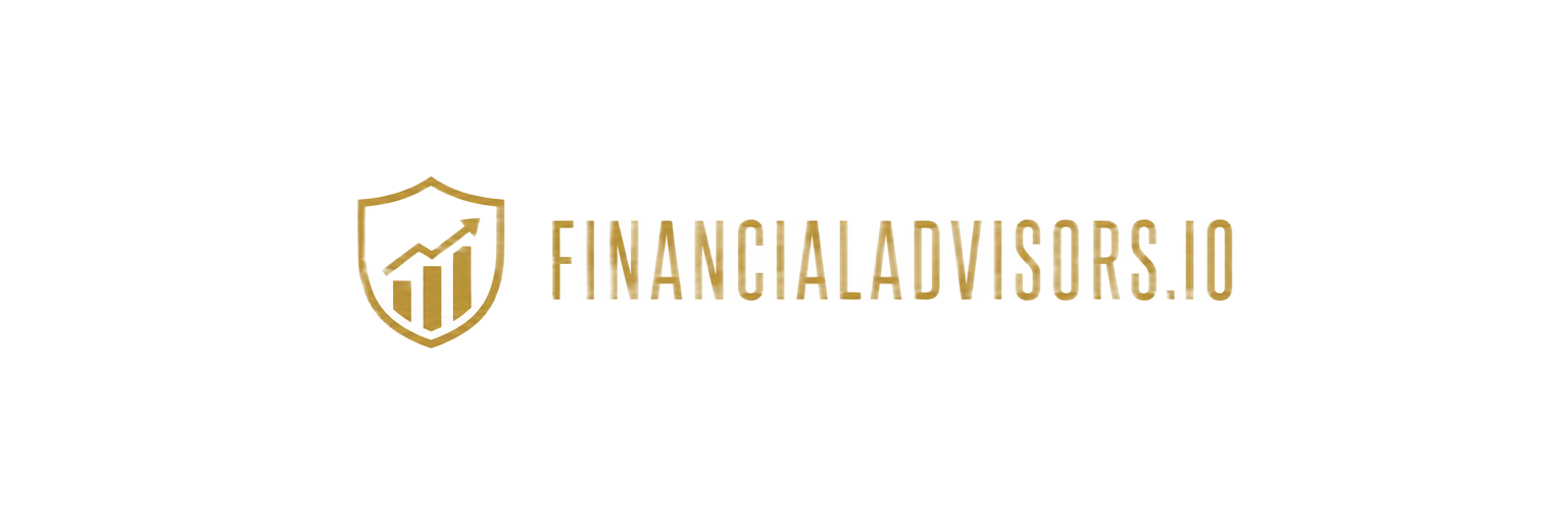 FinancialAdvisors.io logo: gold shield with an upward chart arrow beside the wordmark